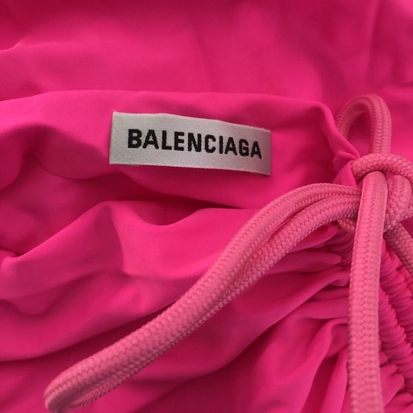BALENCIAGA Spandex Mini Dress Fluo Pink - Picture 8 of 12